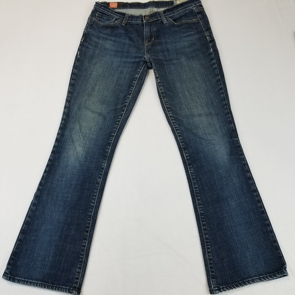 Gap 1969 Boot Cut Jeans Womens 10R Blue Denim Stretch Mid Rise Distressed Casual - Picture 9 of 9